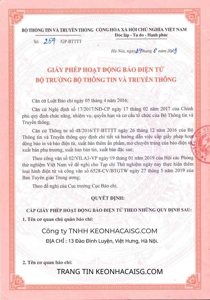 giấy phép hoạt động của trunghieubdg.com