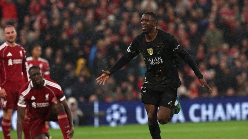 Dembele lập cú đúp giúp PSG thắng Liverpool 2-0 ngay tại Anfield trong hiệp 2.